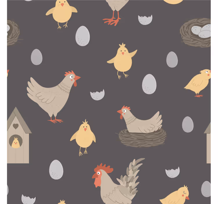 Sottobicchieri frikis motivo galline e uova - TenStickers