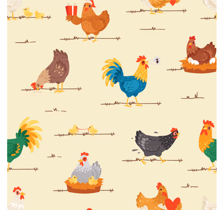 Sottobicchieri moderno animali da fattoria colorati - TenStickers