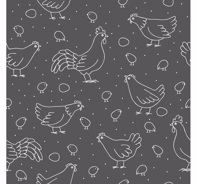 Sottobicchieri vintage con motivi di gallina e pulcini - TenStickers