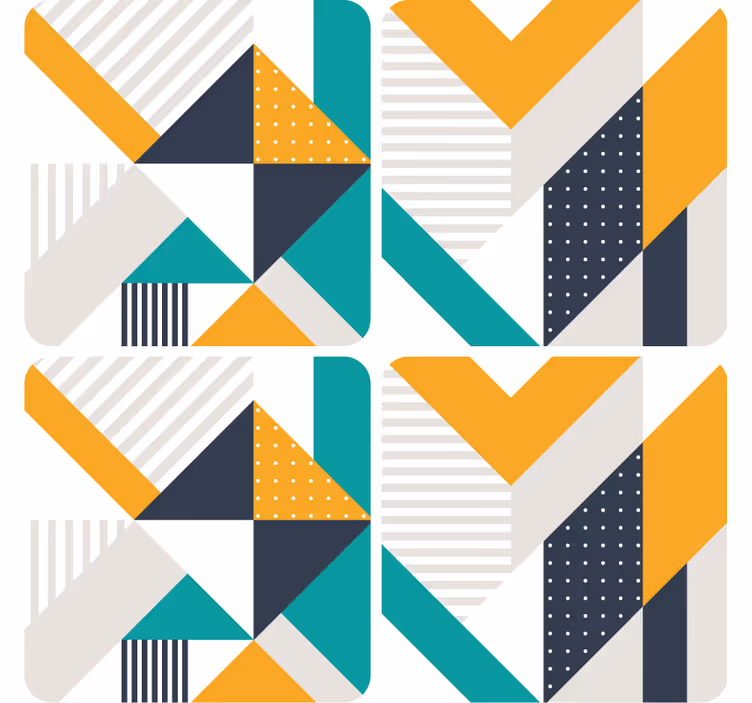 Sottobicchieri moderno con motivi geometrici a blocchi - TenStickers