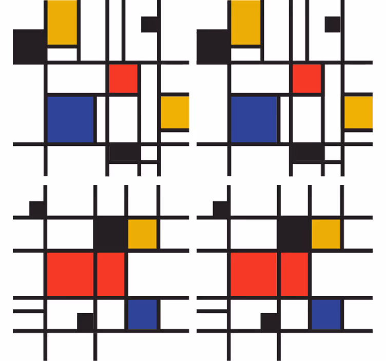 Sottobicchieri moderno blocchi a motivo geometrico - TenStickers