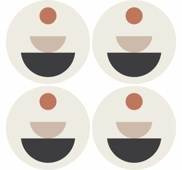 Sottobicchieri frikis forme circolari sovrapposte - TenStickers