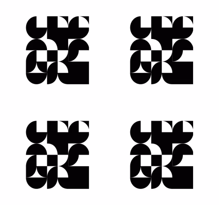 Sottobicchieri moderno con motivi geometrici monocromatici - TenStickers