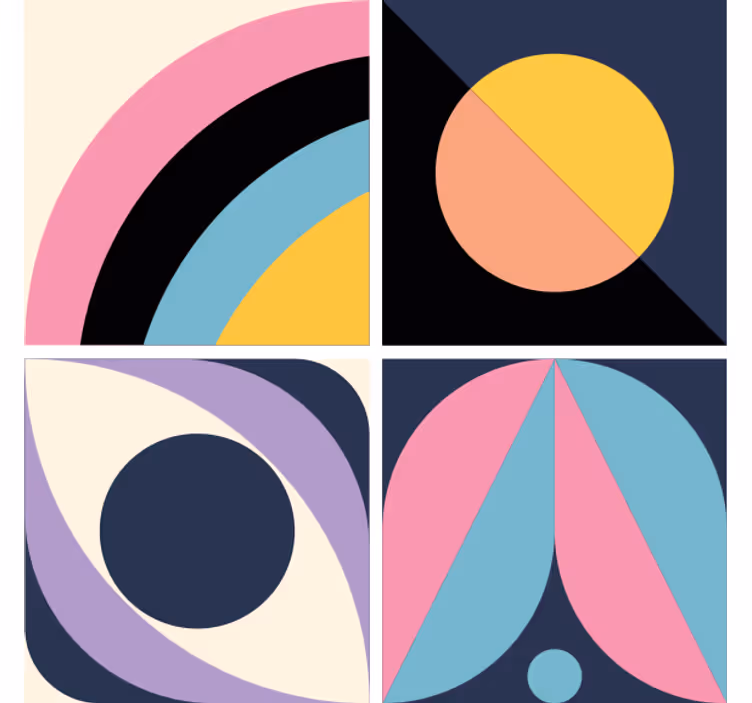 Sottobicchieri moderno blocchi colorati geometrici - TenStickers