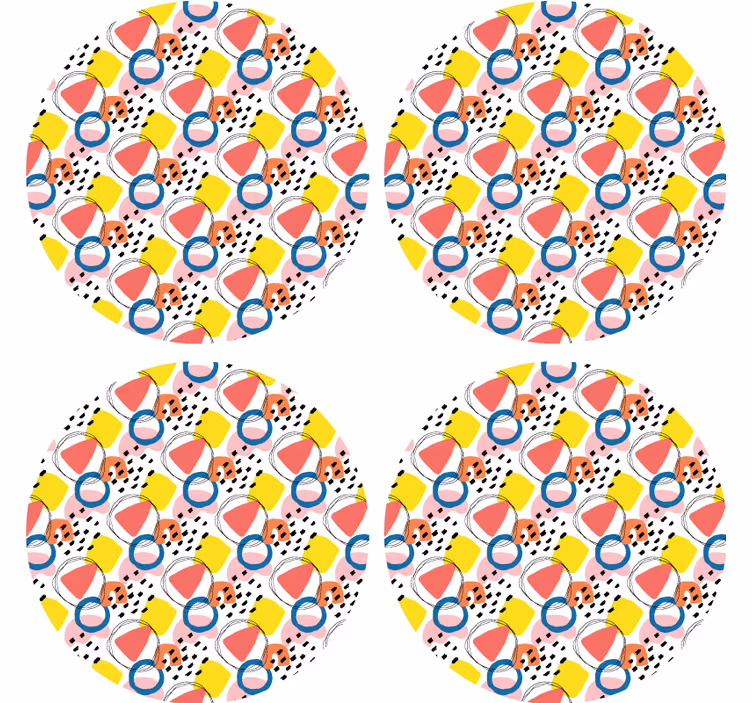 Sottobicchieri frikis forme astratte colorate - TenStickers