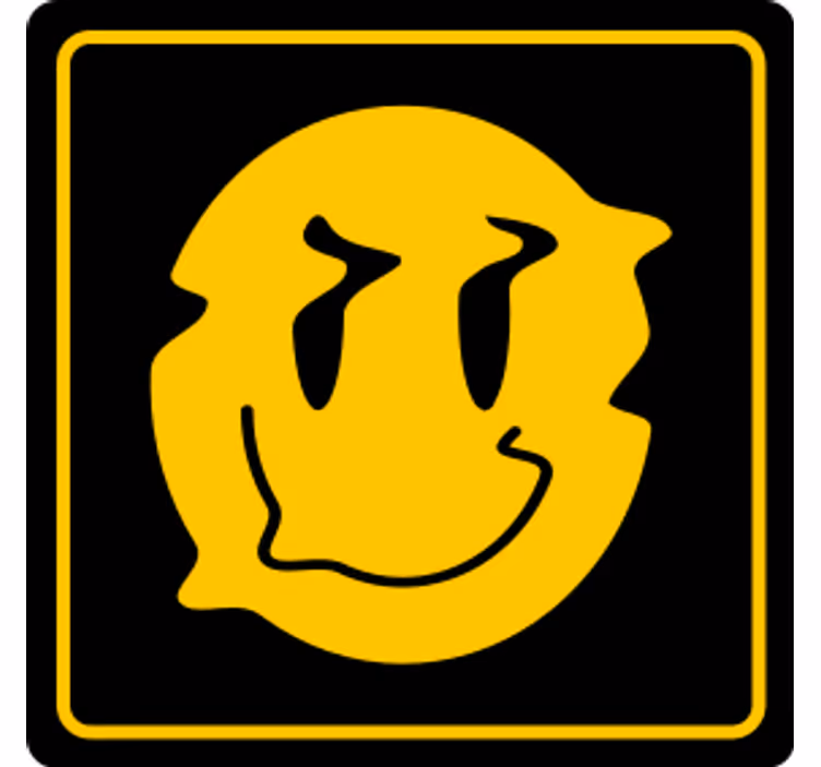 Sottobicchieri frikis icona faccia sorridente - TenStickers