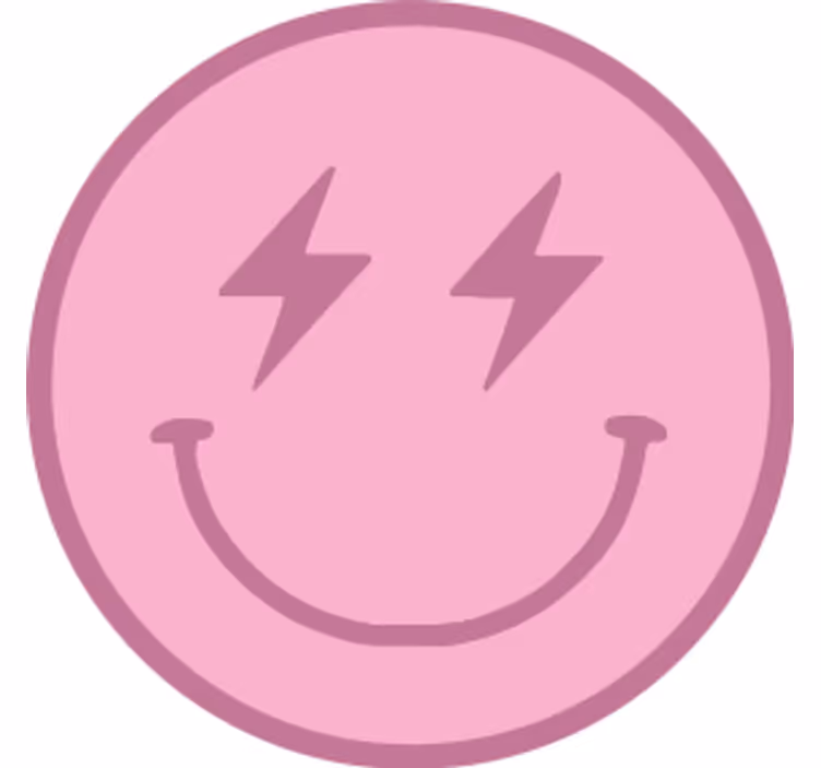 Sottobicchieri frikis emblema sorridente rosa giocoso - TenStickers