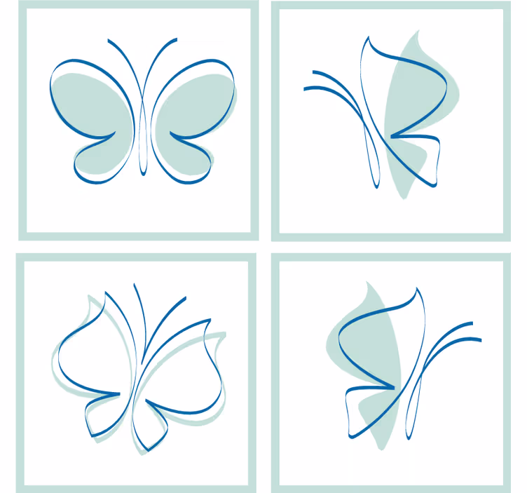 Sottobicchieri con eleganti motivi di farfalle - TenStickers