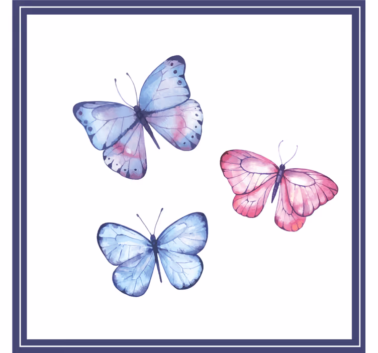 Sottobicchieri frikis composizione di farfalle colorate - TenStickers