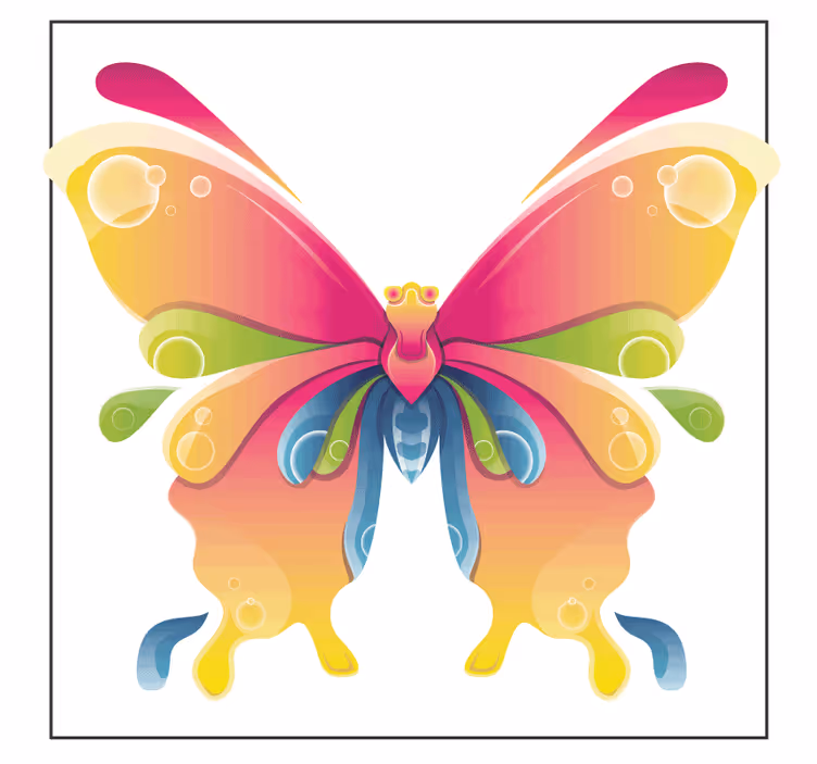 Sottobicchieri frikis opere d'arte farfalla colorata - TenStickers