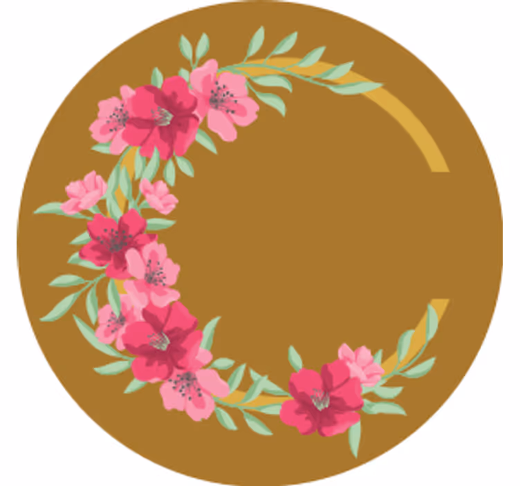 Sottobicchieri birra design circolare floreale - TenStickers