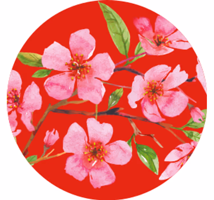 Sottobicchieri fiori rosa in fiore - TenStickers