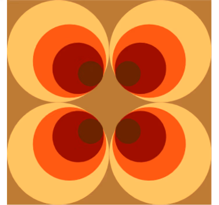 Sottobicchieri motivo gradiente circolare caldo - TenStickers