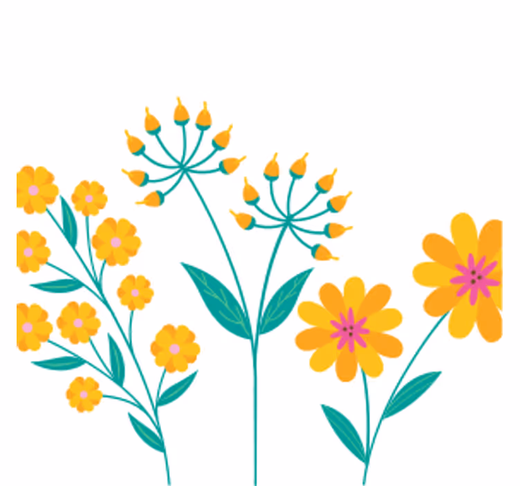 Sottobicchieri birra composizione fiori vivaci - TenStickers