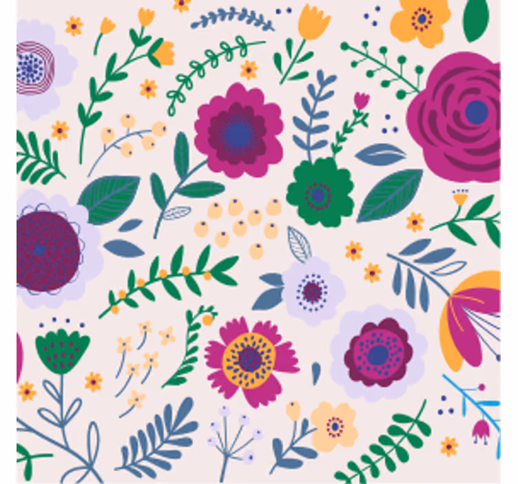 Sottobicchieri frikis composizione floreale colorata - TenStickers
