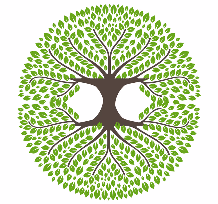Sottobicchieri frikis silhouette albero verde lussureggiante - TenStickers