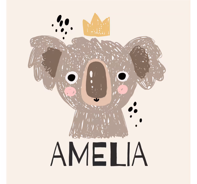 Sottobicchiere  personalizzabile Koala e testo personalizzato - TenStickers