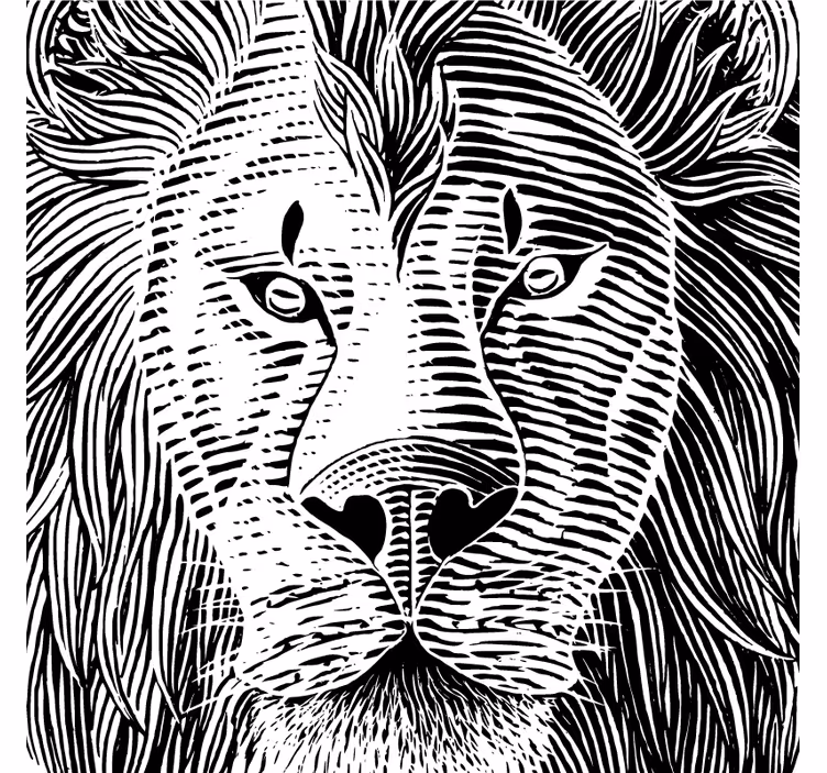 Sottobicchieri frikis illustrazione leone dettagliata - TenStickers