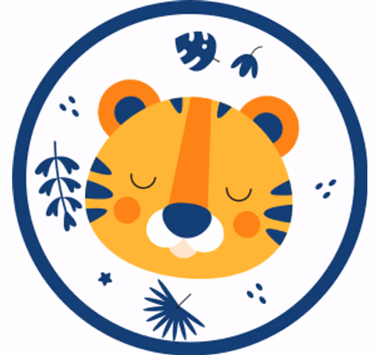Sottobicchieri frikis faccia di tigre carina - TenStickers