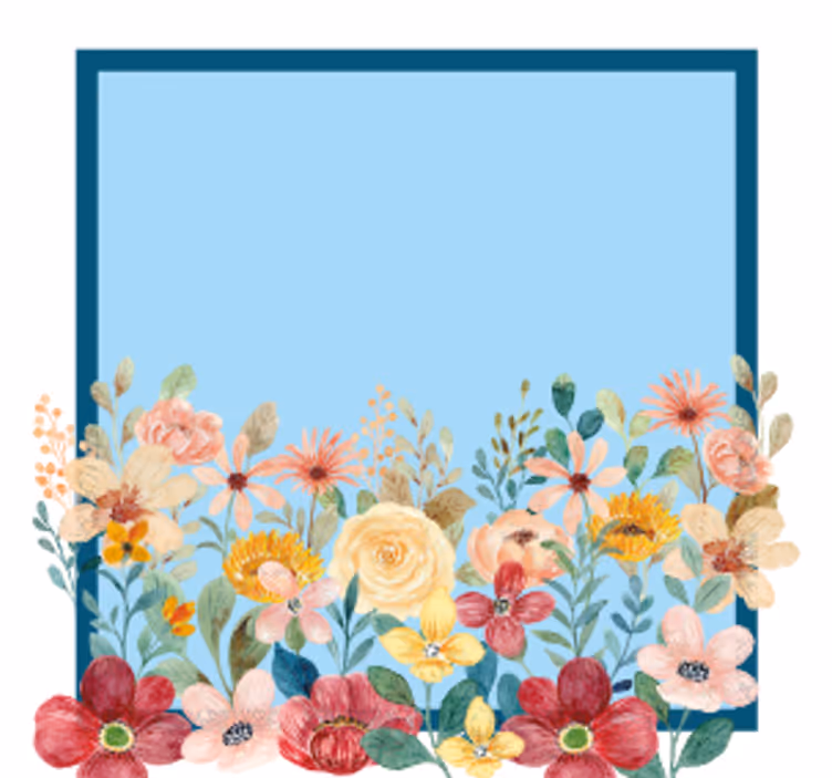 Sottobicchieri personalizzabili con design floreale - TenStickers