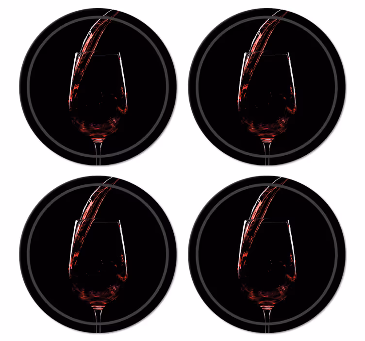 Sottobicchiere  tema vintage Bicchiere di vino rosso - TenStickers