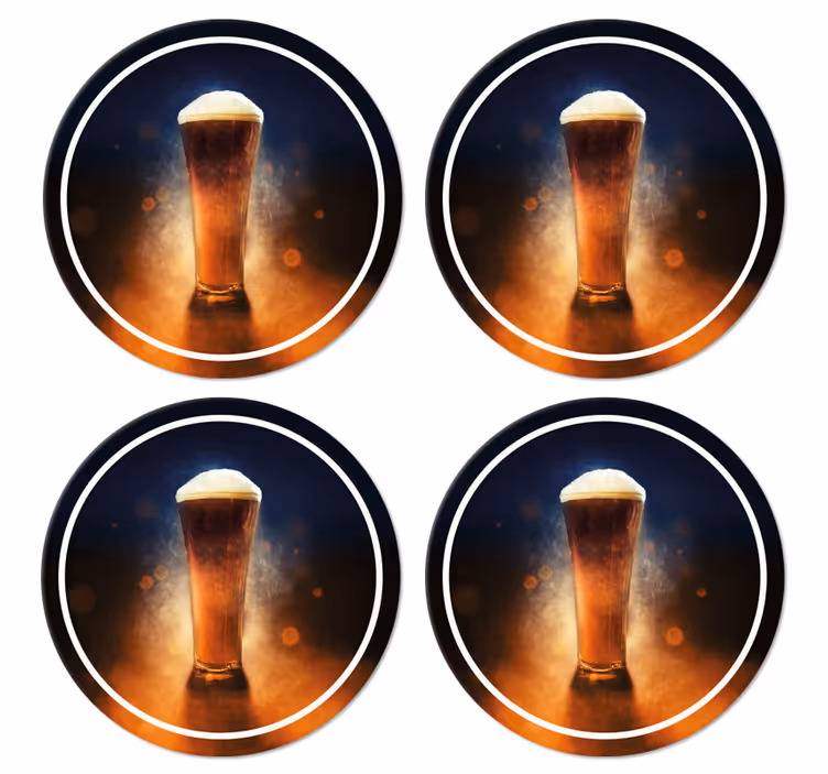 Sottobicchiere  tema birra Design di birra fresca - TenStickers