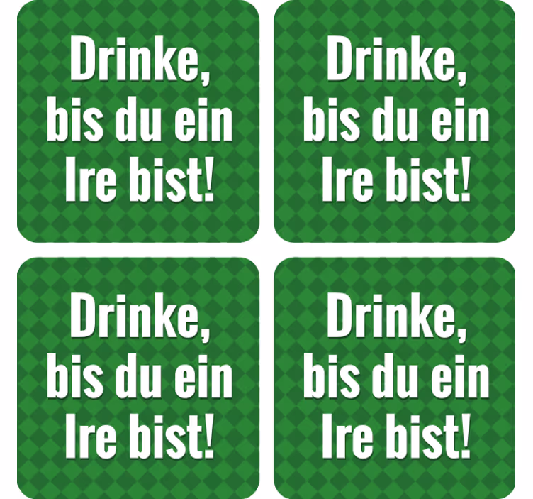Sottobicchieri birra citazioni a quadri verdi - TenStickers