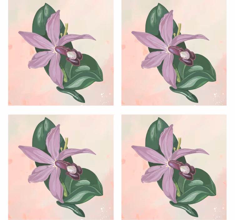 Sottobicchieri moderno fiore di orchidea elegante - TenStickers