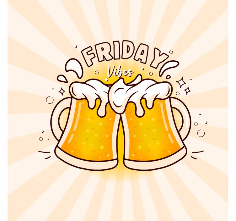 Sottobicchieri birra saluti al divertimento del venerdì - TenStickers