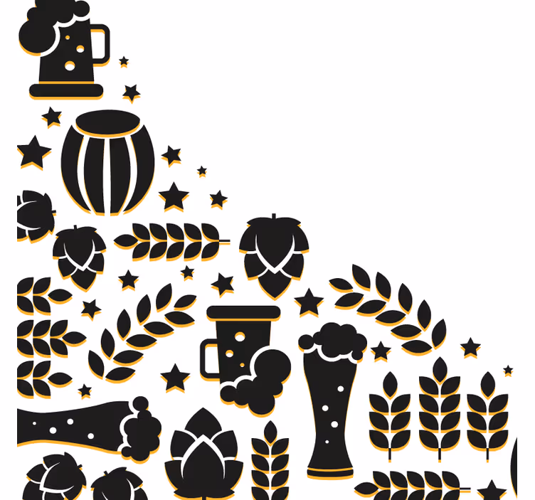 Sottobicchieri birra composizione elementi birra - TenStickers