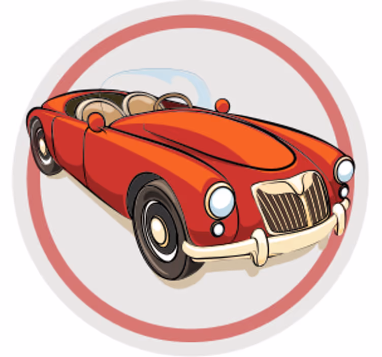 Sottobicchieri frikis auto sportiva rossa vintage - TenStickers