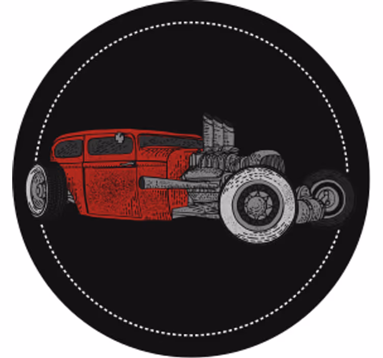 Sottobicchieri vintage illustrazione hot rod classica - TenStickers