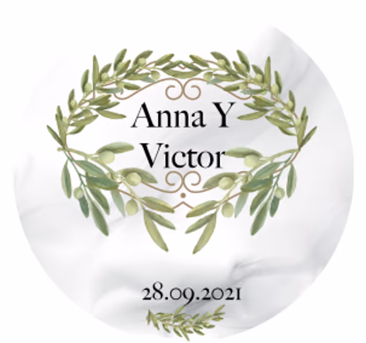 Sottobicchieri matrimonio emblema corona d'olivo - TenStickers