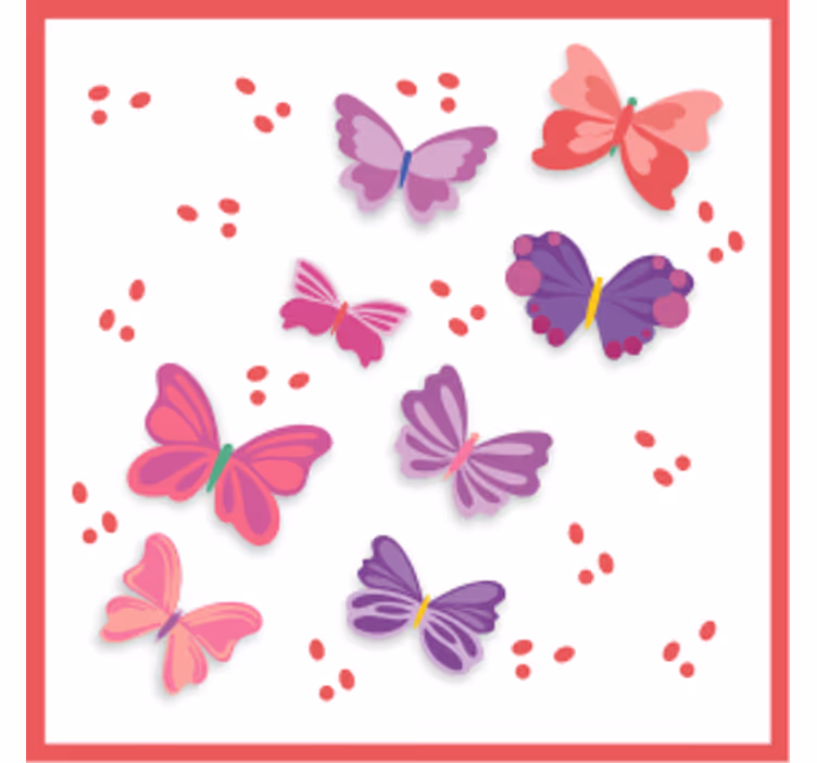 Sottobicchieri frikis illustrazioni di farfalle vivaci - TenStickers