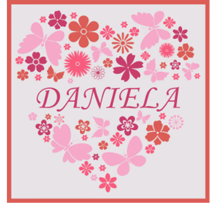 Sottobicchieri personalizzabili composizione floreale cuore - TenStickers