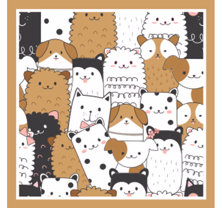 Sottobicchieri frikis motivo facce di animali carini - TenStickers