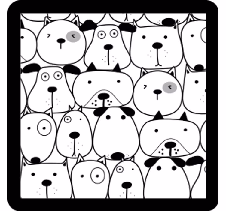 Sottobicchieri frikis faccine di cani fantasiose - TenStickers