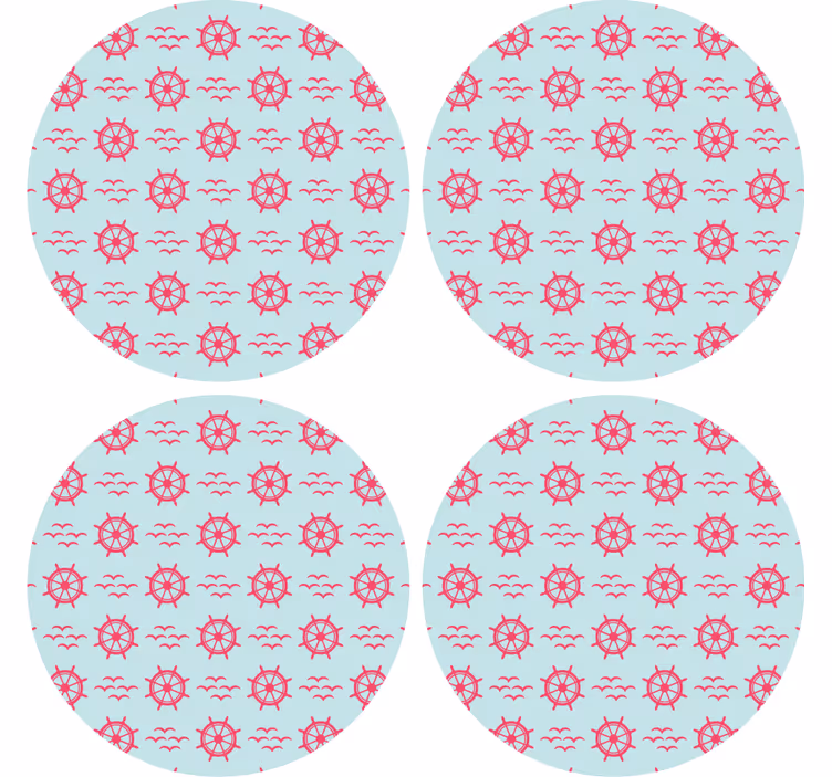 Sottobicchieri frikis motivo timone nautico - TenStickers
