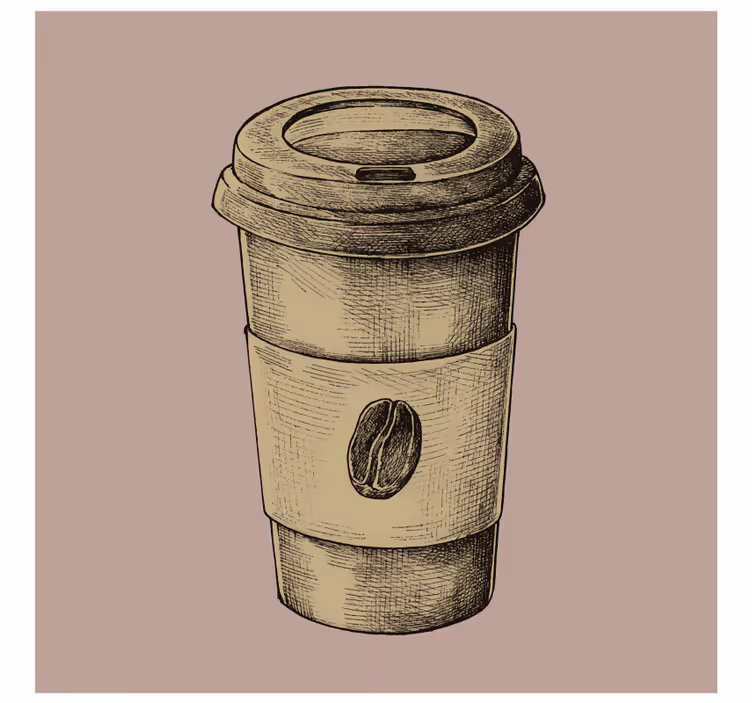 Sottobicchieri vintage tazza da caffè illustrata - TenStickers