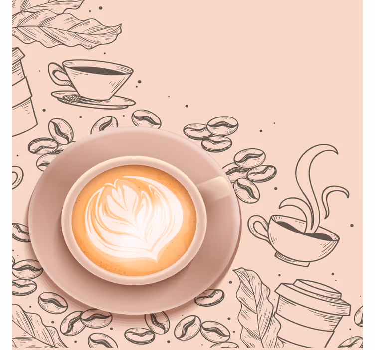 Sottobicchieri moderno arte elegante tazza caffè - TenStickers