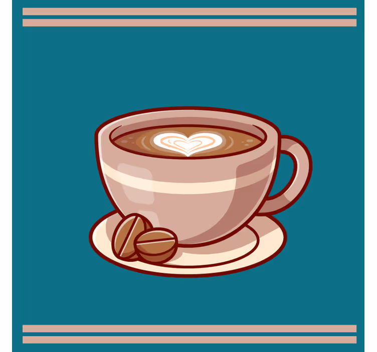 Sottobicchieri moderno tazza da caffè con cuore - TenStickers