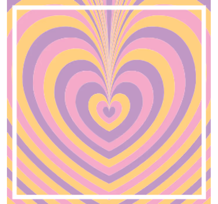 Sottobicchieri vintage con motivi a cuore concentrici - TenStickers