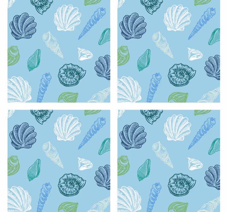 Sottobicchieri motivo con pattern di conchiglie - TenStickers