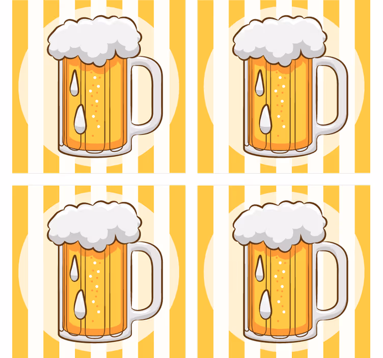 Sottobicchieri birra tazza di birra illustrata - TenStickers