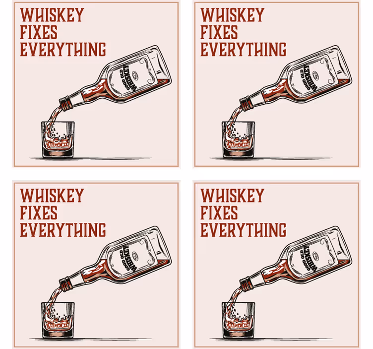 Sottobicchieri con frase visuale di versamento whiskey - TenStickers