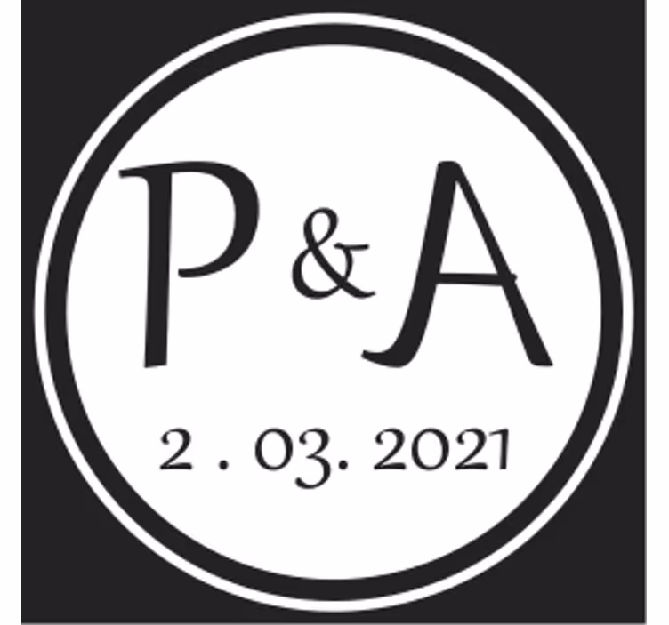 Sottobicchieri personalizzabili con iniziali monogramma - TenStickers