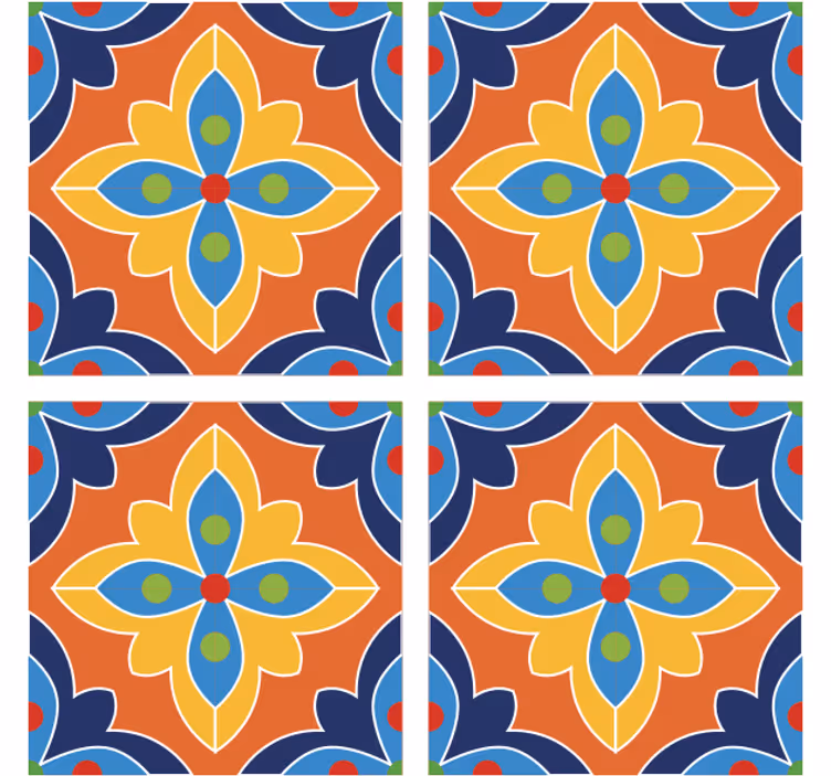 Sottobicchieri illustrazione floreale vivace - TenStickers