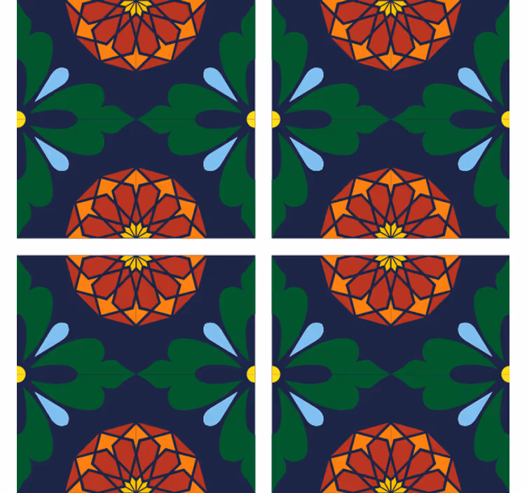 Sottobicchieri piastrelle stampa botanica vivace - TenStickers