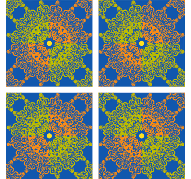 Sottobicchieri piastrelle modello mandala colorato - TenStickers