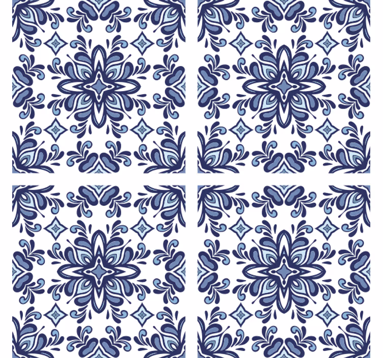 Sottobicchiere tema piastrelle blu - TenStickers